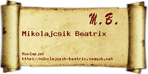 Mikolajcsik Beatrix névjegykártya